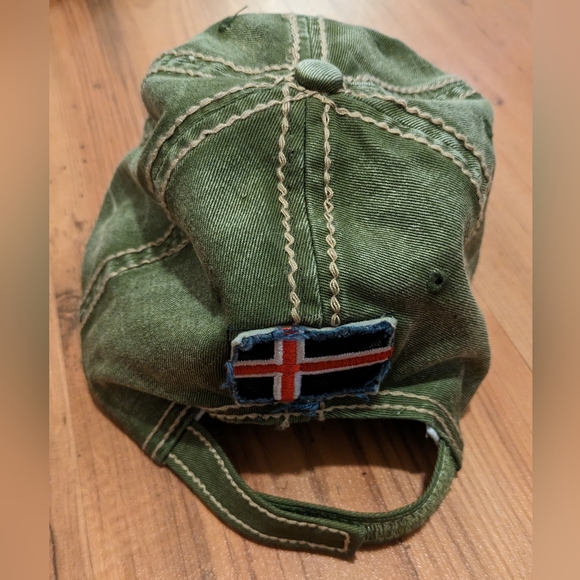 Iceland Baseball Hat with Flag on Back. Velcro. Leather on Bill. Rare Cap. - Picture 11 of 11